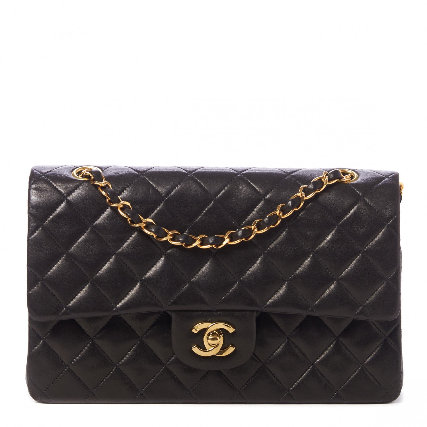 Chanel Lambskin Quilted Medium Double Flap Dark Brown 1 of 9