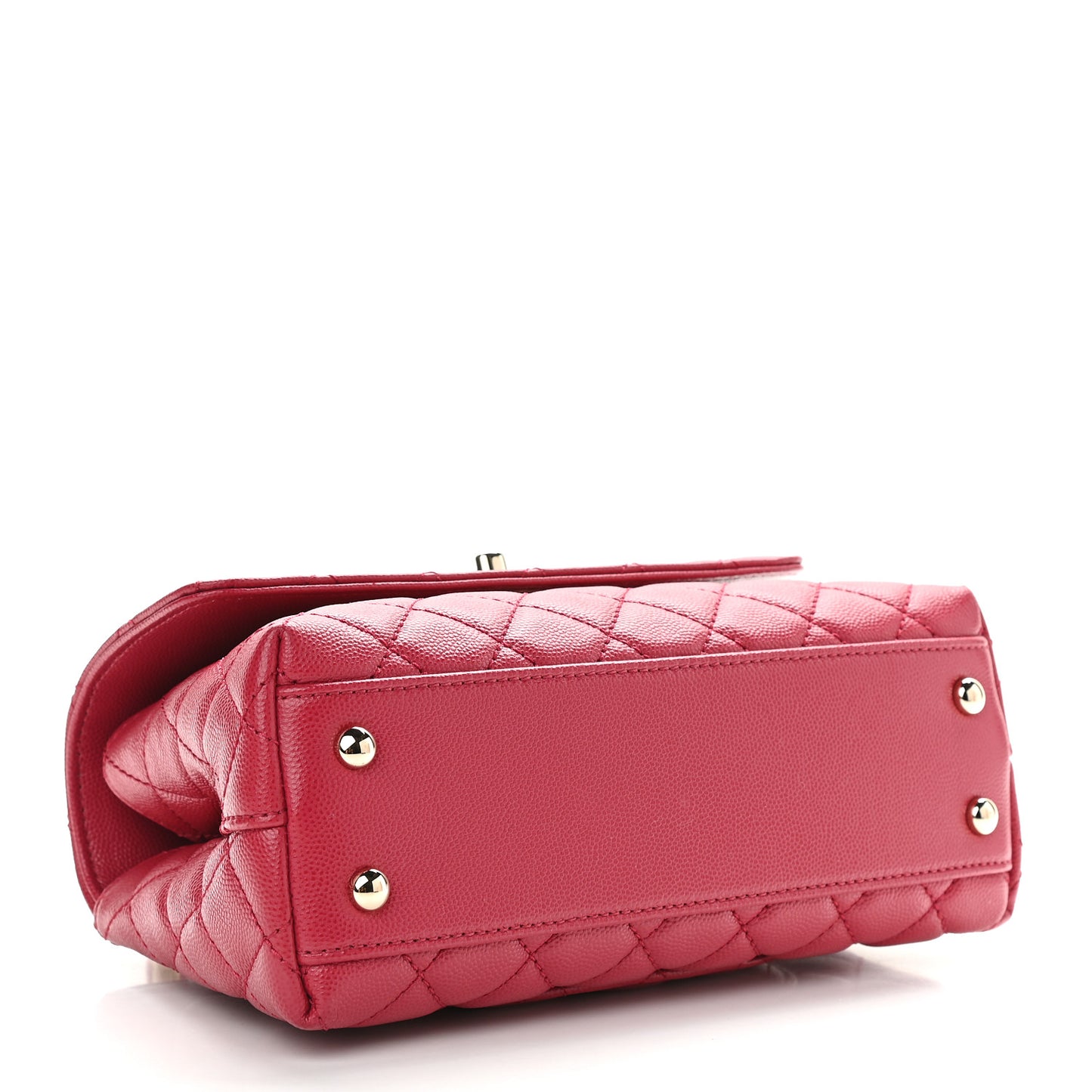 Caviar Quilted Mini Coco Handle Flap Dark Pink