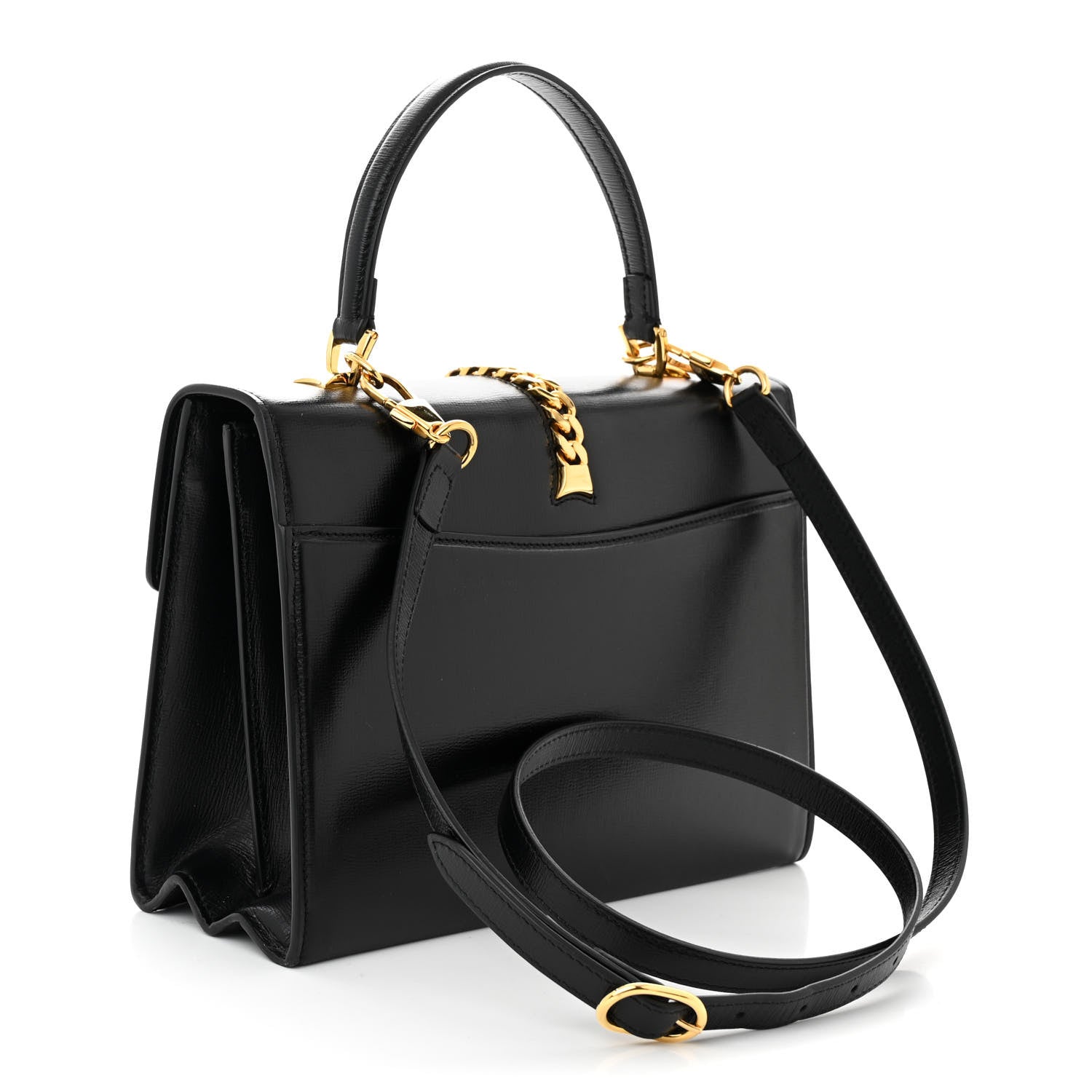 Gucci Azalea Calfskin Small Sylvie 1969 Top Handle Bag Black 3 of 11