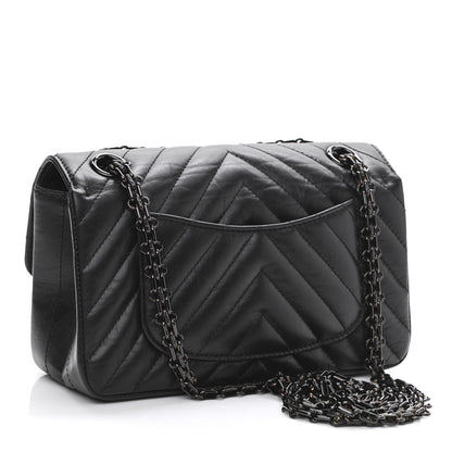 Chanel Aged Calfskin Chevron Quilted 2.55 Reissue Mini Flap So Black 3 of 10