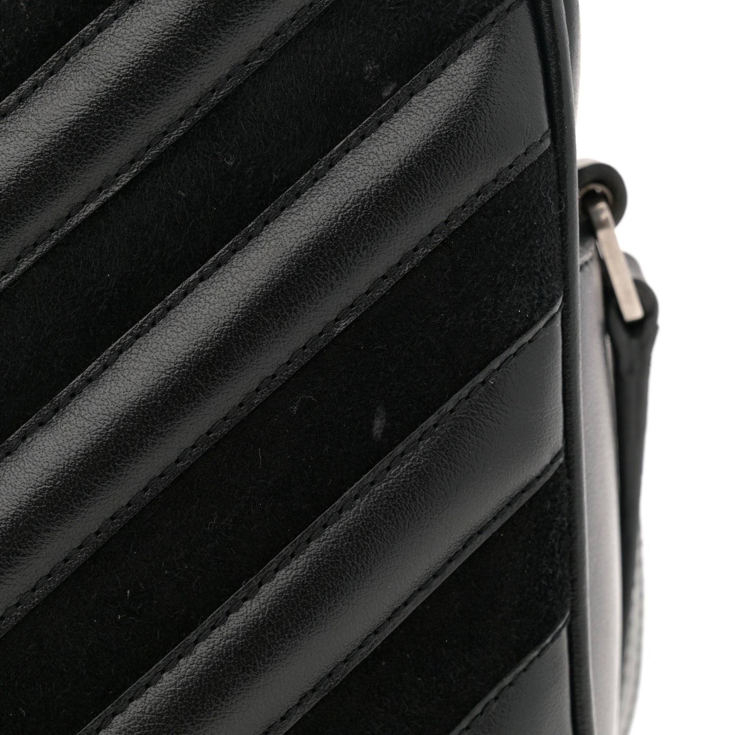 Calfskin Suede Matelasse Monogram Lou Camera Bag Black