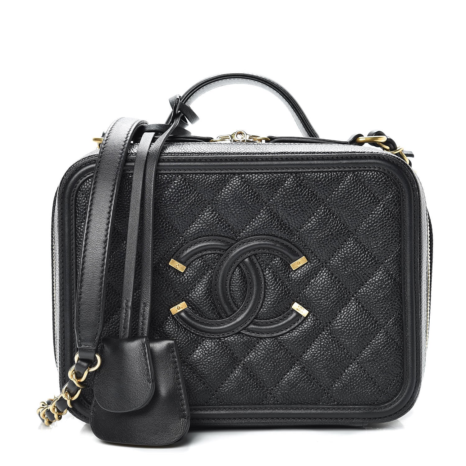 Chanel Caviar Quilted Medium CC Filigree Vanity Case Black 1 of 10