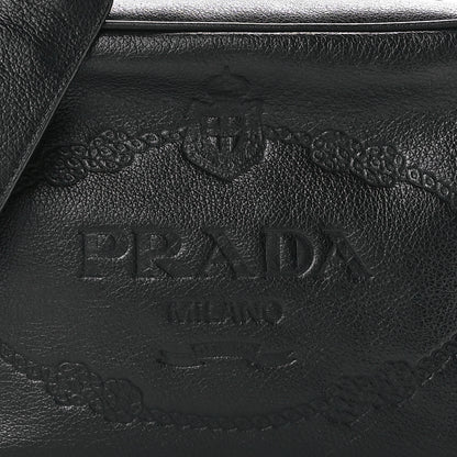 Prada Glace Calfskin Embossed Logo Crossbody Black 8 of 10