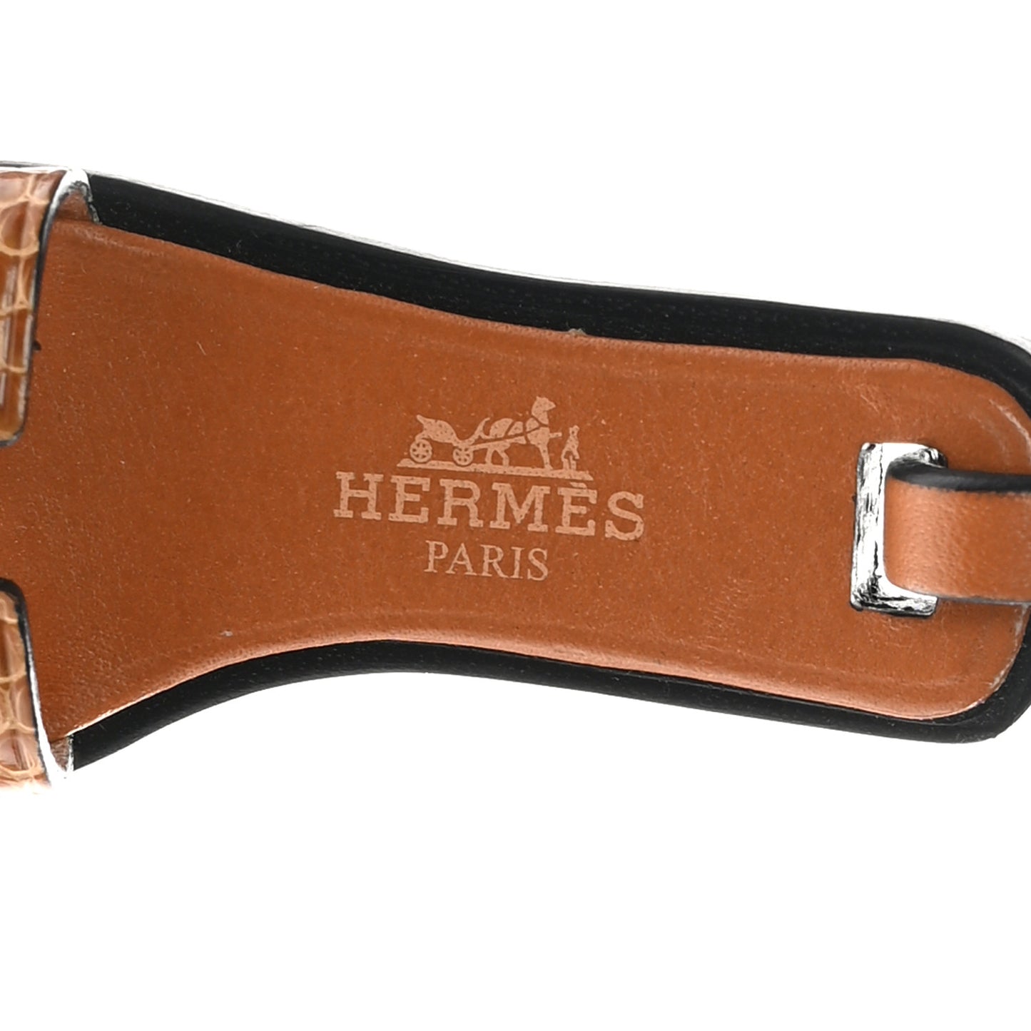 Lizard Butler Calfskin Hunter Oran Nano Bag Charm Sesame Naturel