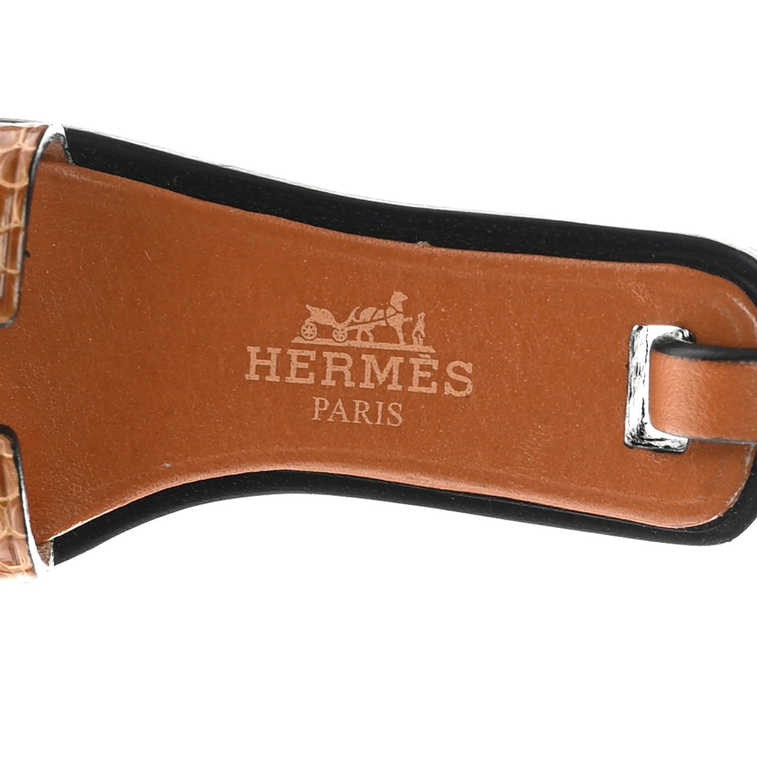Hermes Lizard Butler Calfskin Hunter Oran Nano Bag Charm Sesame Naturel 3 of 4