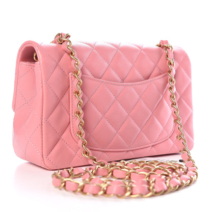 Chanel Lambskin Quilted Mini Rectangular Flap Pink 3 of 10