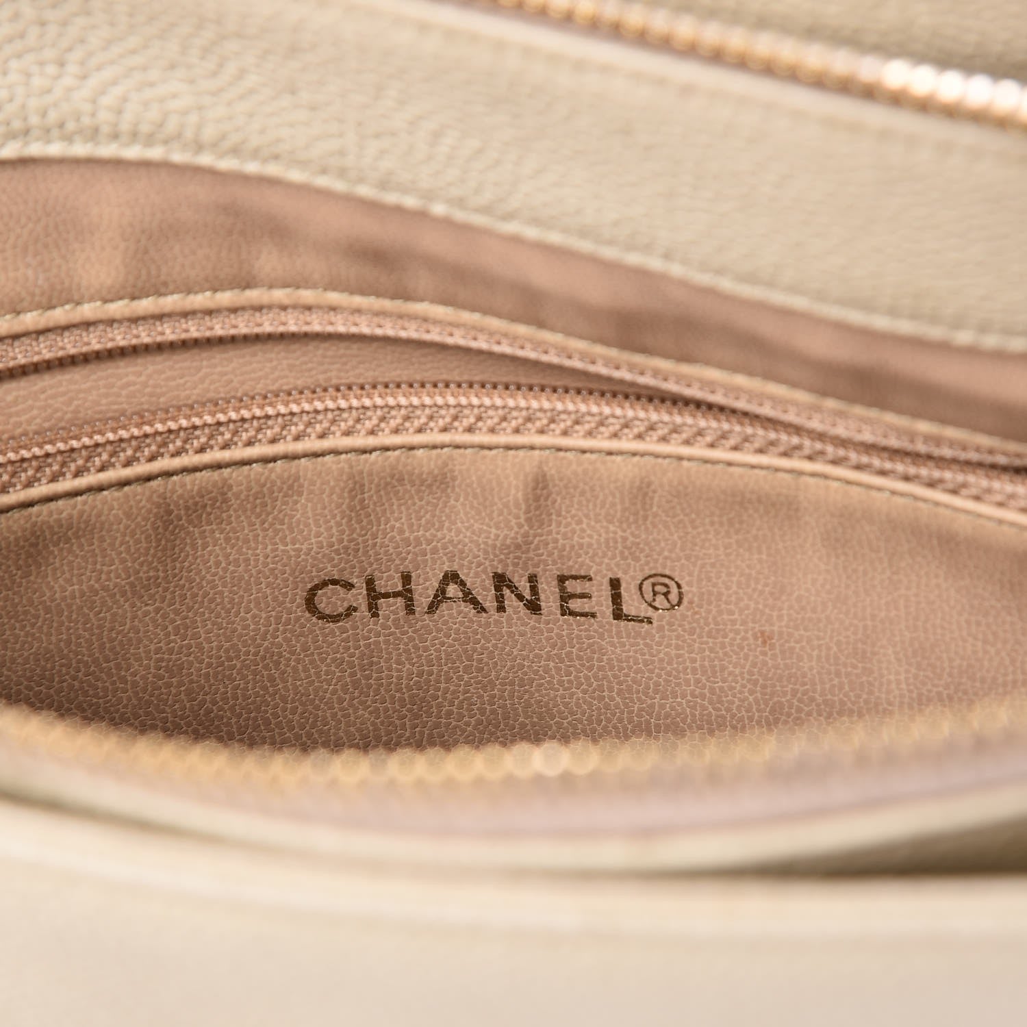 Chanel Caviar CC Shoulder Bag Beige 6 of 9