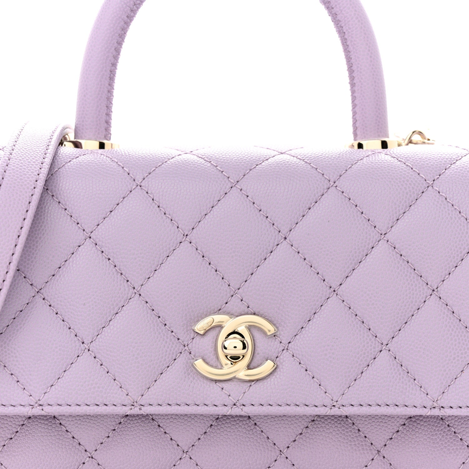 Chanel Caviar Quilted Mini Coco Handle Flap Light Purple 8 of 10
