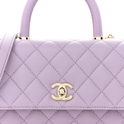 Chanel Caviar Quilted Mini Coco Handle Flap Light Purple 8 of 10