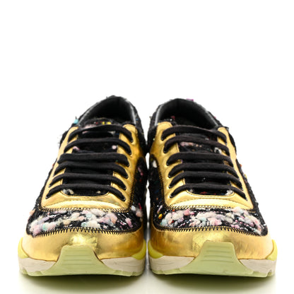 Chanel Tweed Lambskin Runway Sneakers 36 Black Multicolor 2 of 8