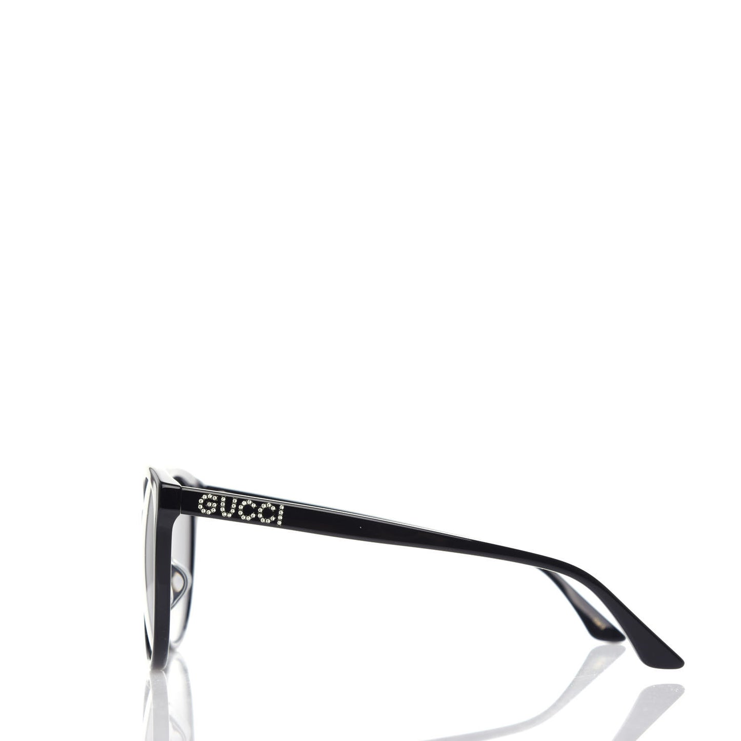 Acetate Round Frame Crystal Sunglasses GG0729SA Black