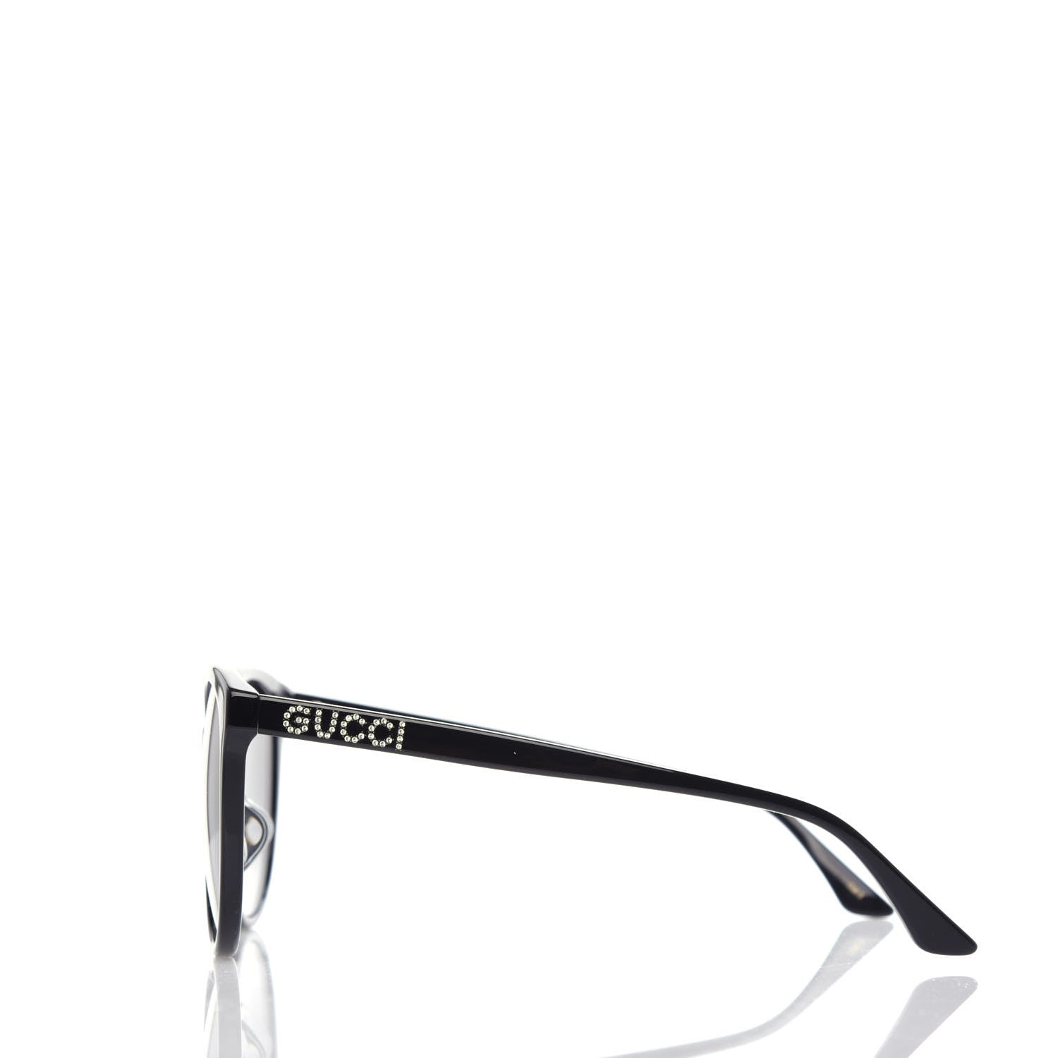 Gucci Acetate Round Frame Crystal Sunglasses GG0729SA Black 3 of 7