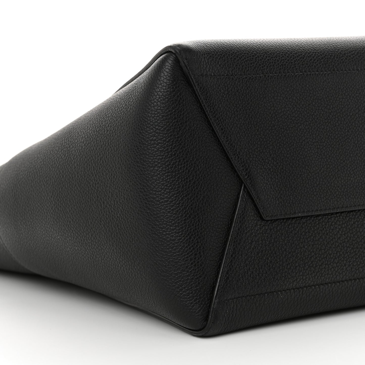 Soft Grained Calfskin Sangle Bucket Bag Black