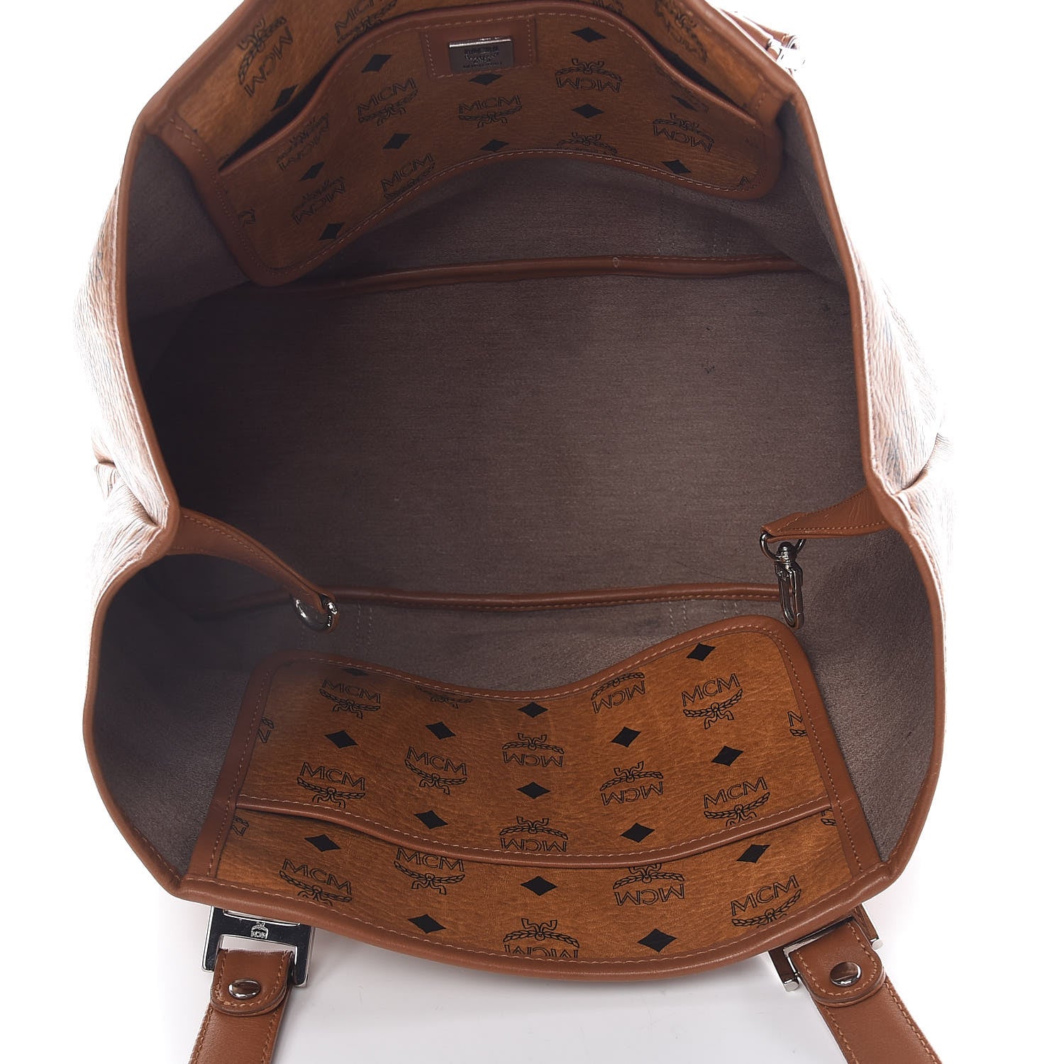 MCM Visetos Shopper Tote Cognac 5 of 18