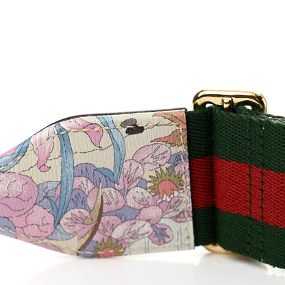 Gucci New Shangai Calfskin Tiger Savanah Web Mini Horsebit 1955 Shoulder Bag Chalky White Multicolor 13 of 16