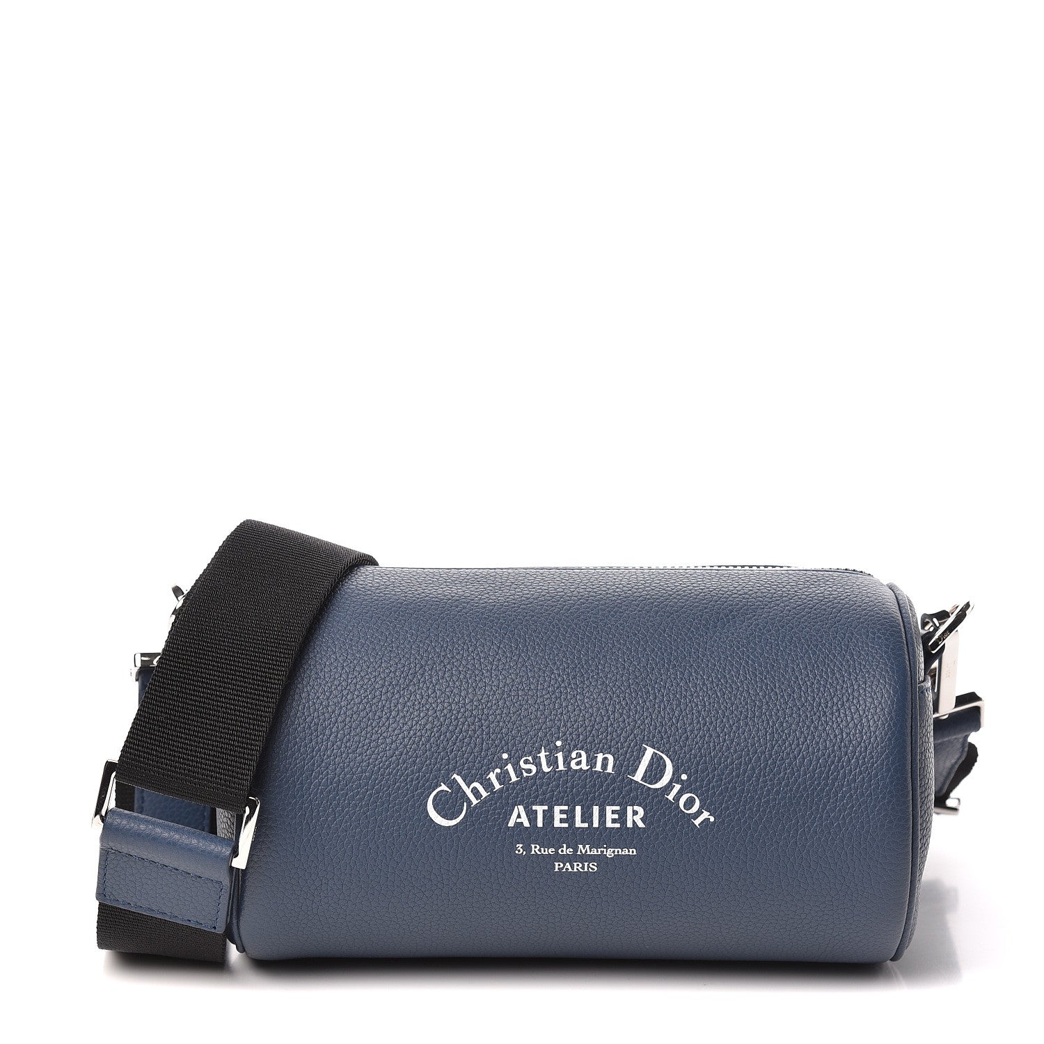 Christian Dior HOMME Grained Calfskin Mens Roller Pouch Navy Blue 1 of 9