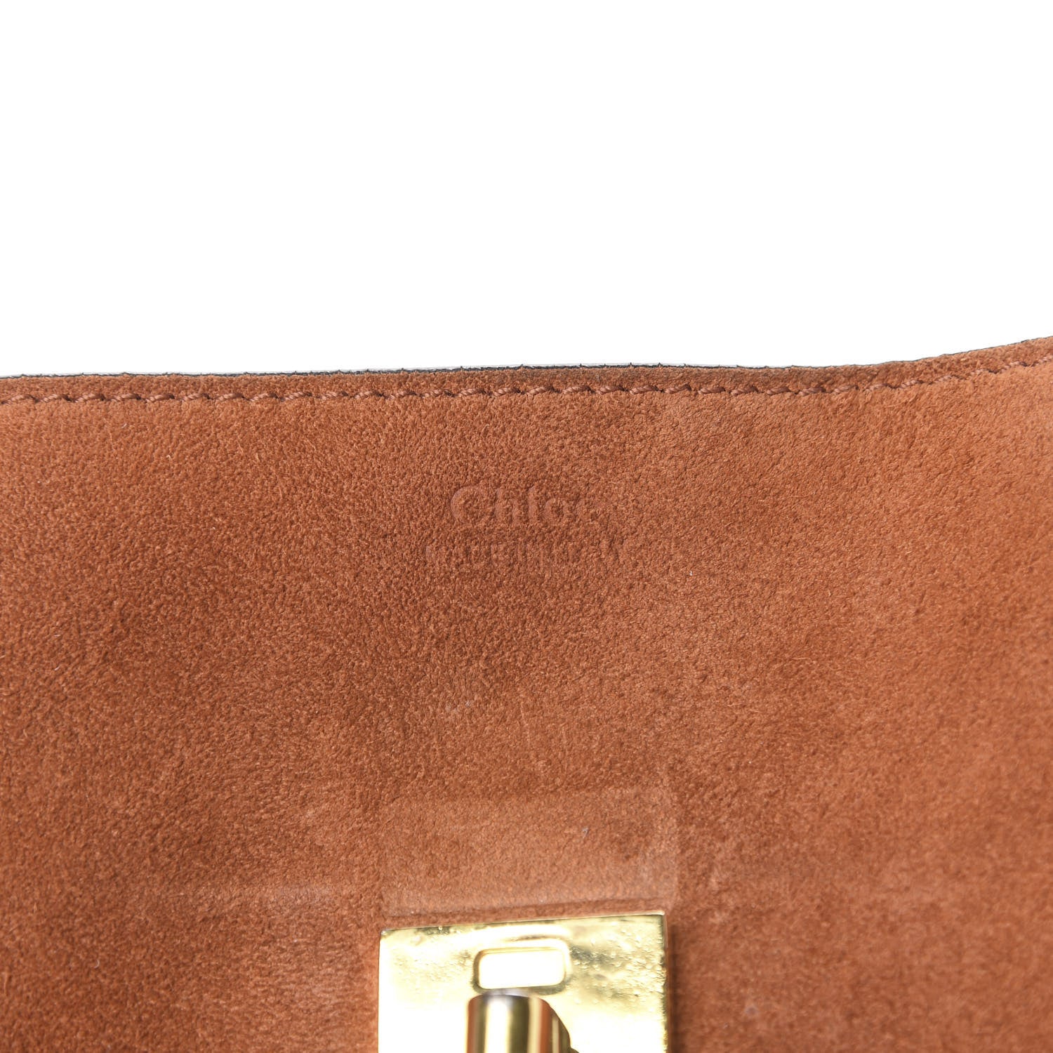 Chloe Suede Smooth Calfskin Drew Shoulder Bag Tobacco 5 of 13
