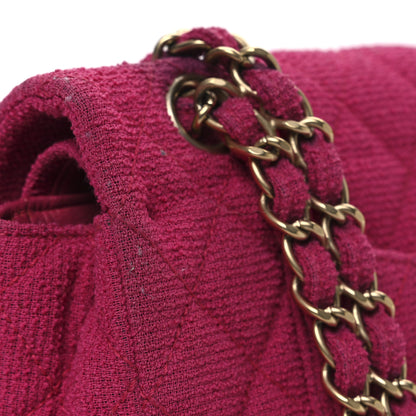 Chanel Tweed Quilted Medium Double Flap Fuchsia 11 of 14