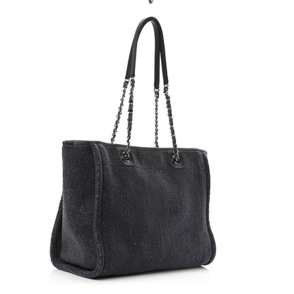 Chanel Lurex Boucle Small Deauville Tote Gray 3 of 10