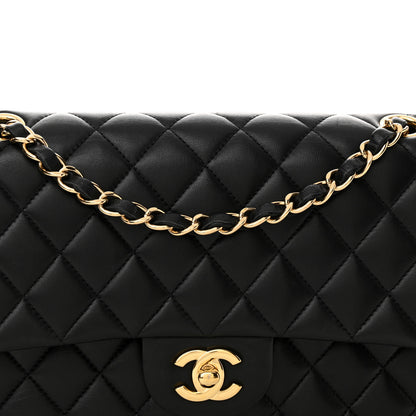 Chanel Lambskin Quilted Medium Double Flap Black 11 of 14