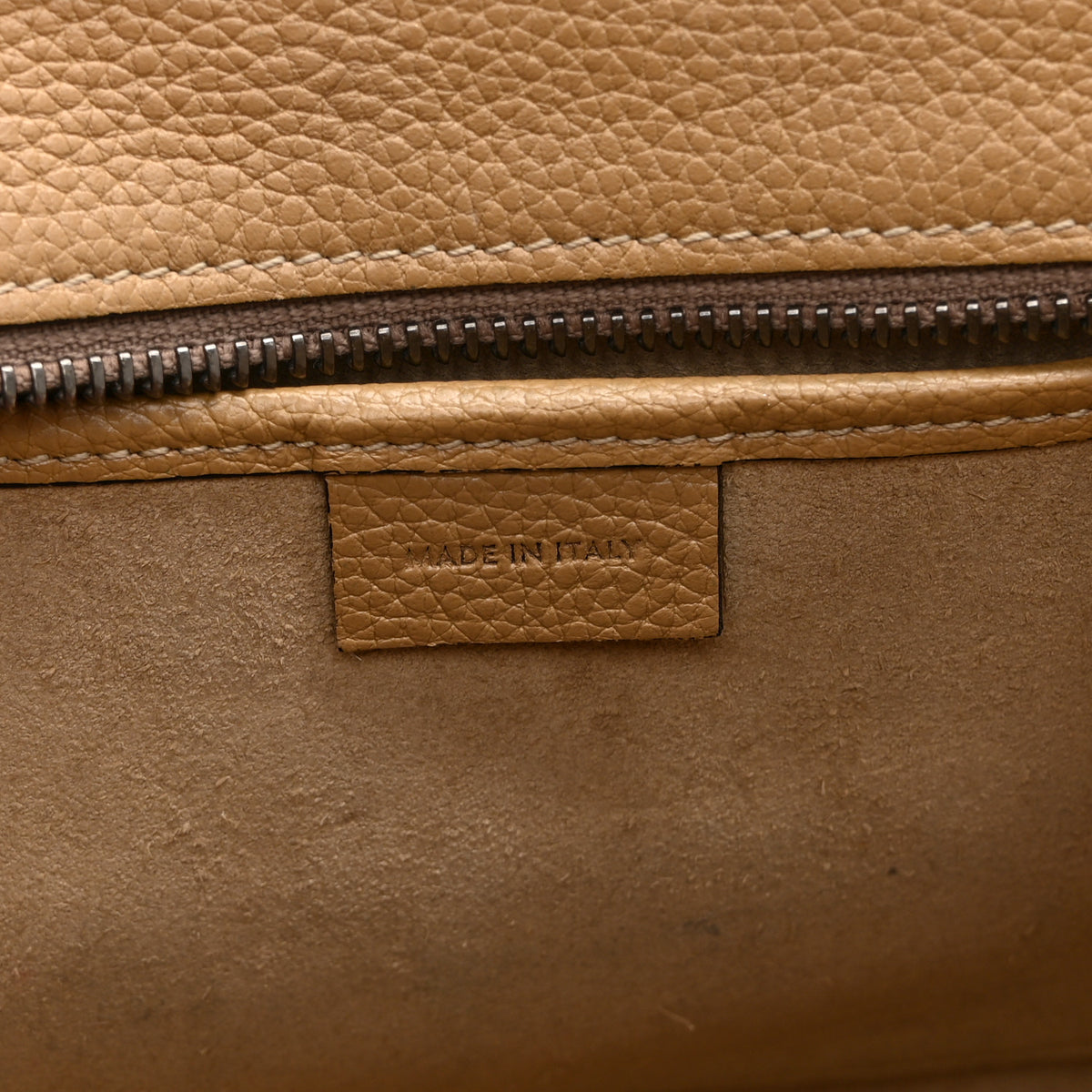 Celine Drummed Calfskin Nano Luggage Dune 7 of 11