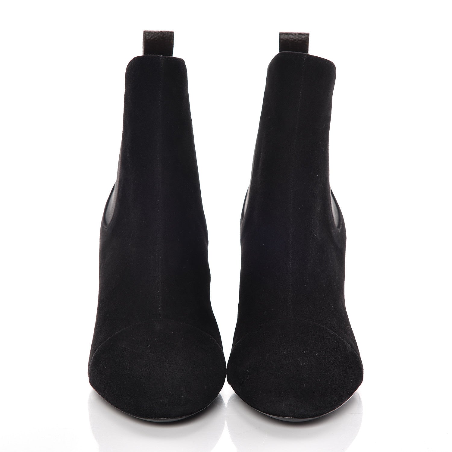 Louis Vuitton Suede Monogram Uniformes Cap Toe Chelsea 80mm Ankle Boots 38 Black 2 of 10