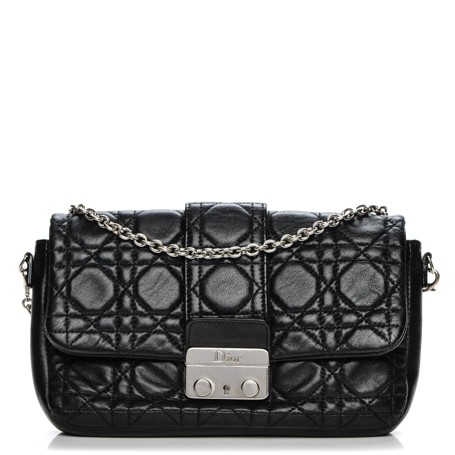 Christian Dior Lambskin Cannage New Lock Pouch Black 1 of 6