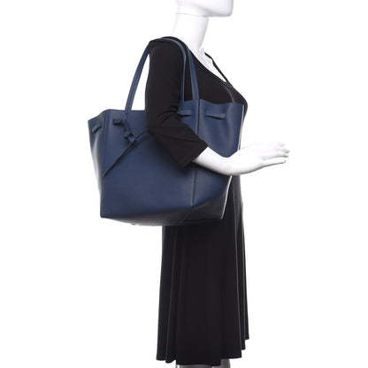 Celine Soft Grained Calfskin Small Belt Cabas Phantom Deep Blue 2 of 9