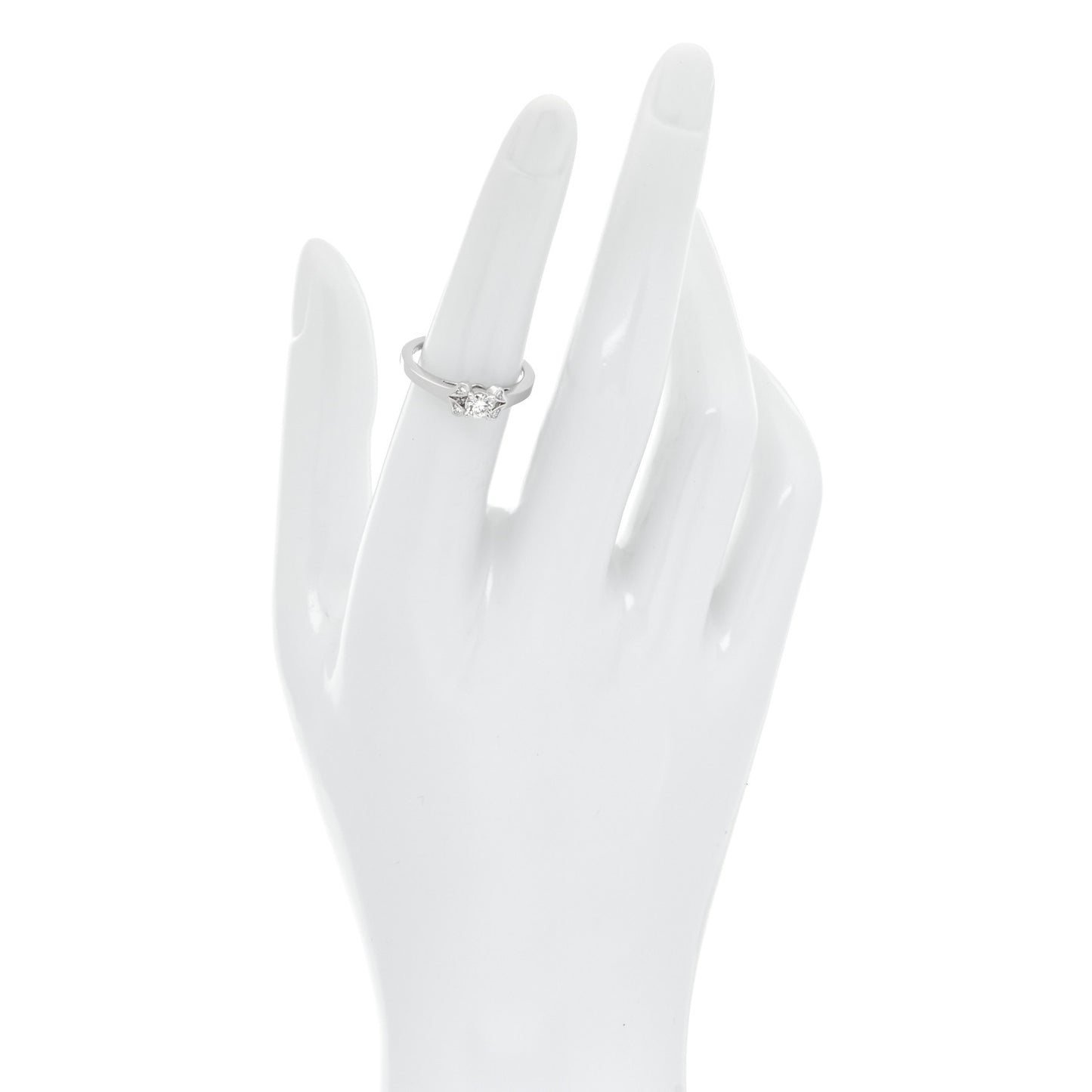 Platinum Diamond .21ct Ballerine Solitaire Engagement Ring 51 5.75