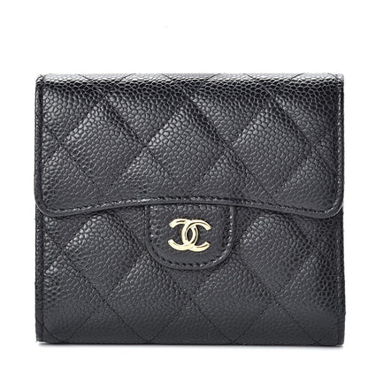 Chanel Caviar Quilted Compact Flap Wallet Black 1 of 10