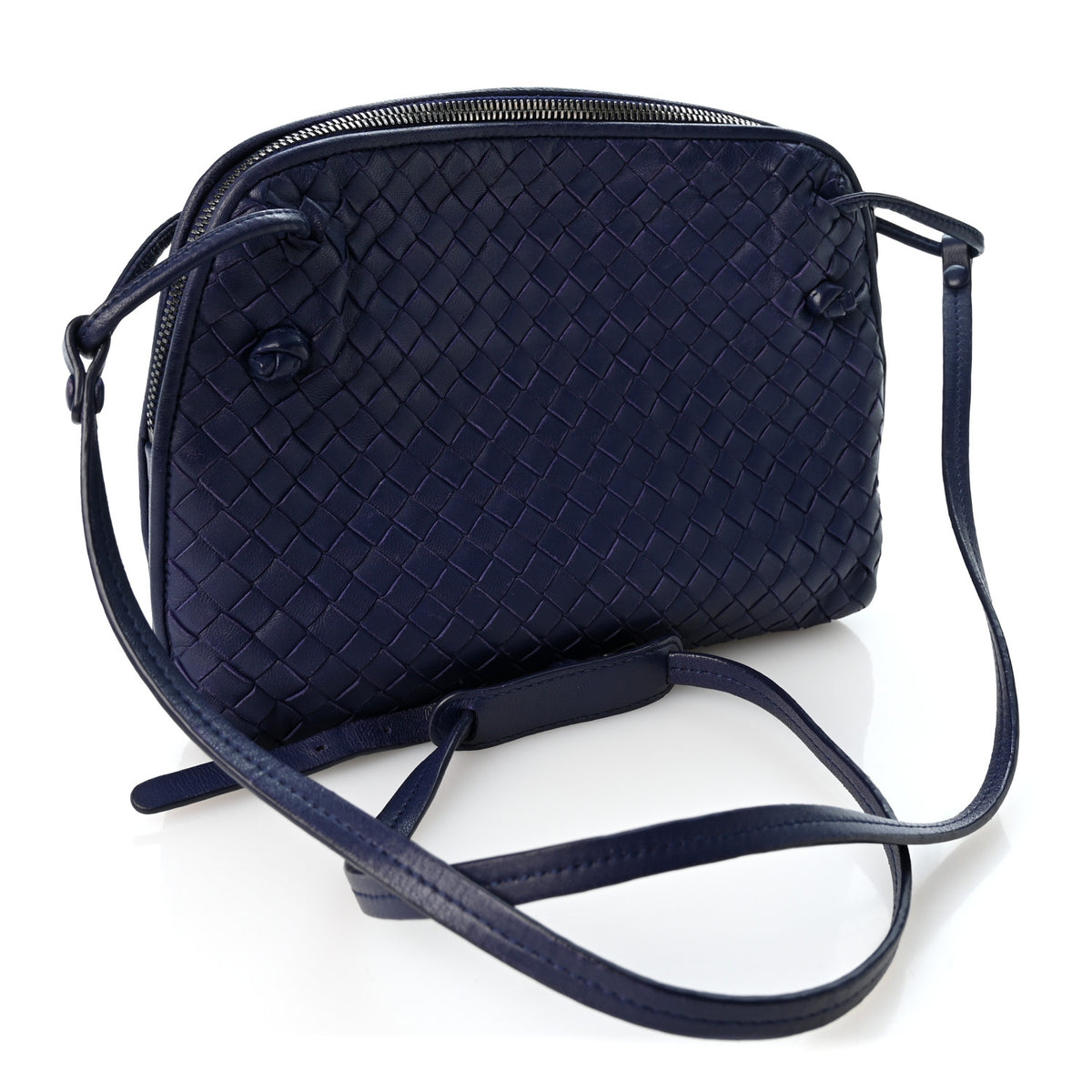 Bottega Veneta Nappa Intrecciato Nodini Crossbody Messenger Atlantic 3 of 9