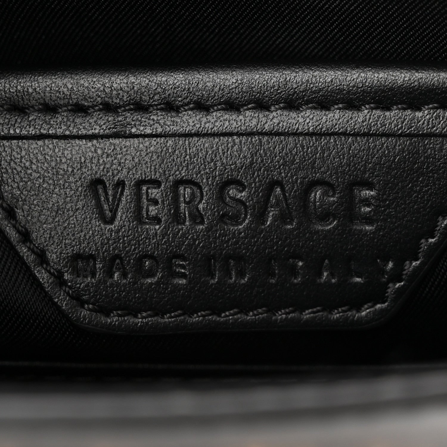 Versace Calfskin Studded Medusa Crossbody Black 6 of 9