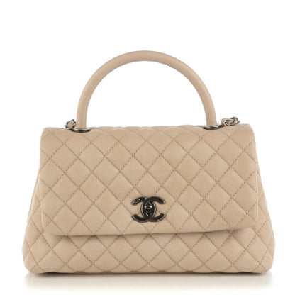 Chanel Caviar Quilted Small Coco Handle Flap Light Beige 1 of 8