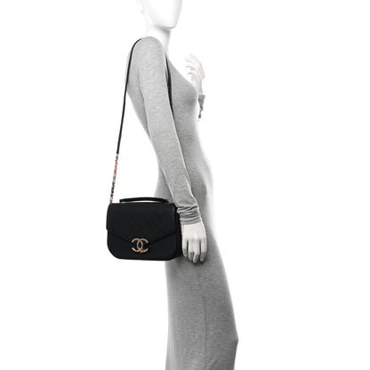 Chanel Grained Calfskin Quilted Medium Cuba Top Handle Flap Black 2 of 13