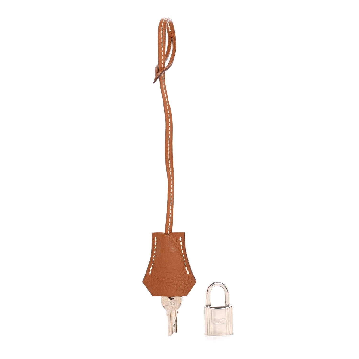 Hermes Taurillon Clemence Lock and Key Clochette Set Gold 1 of 5