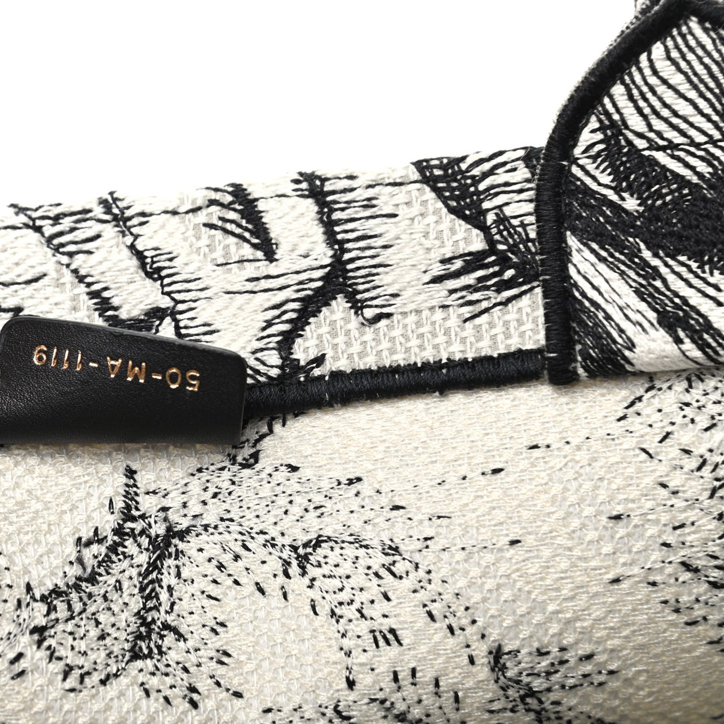 Canvas Embroidered Toile De Jouy Book Tote White Black