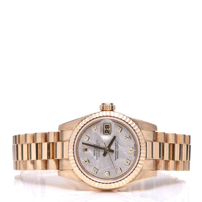 Rolex 18K Yellow Gold Diamond Meteorite 26mm Oyster Perpetual Datejust President Watch 179178 2 of 4