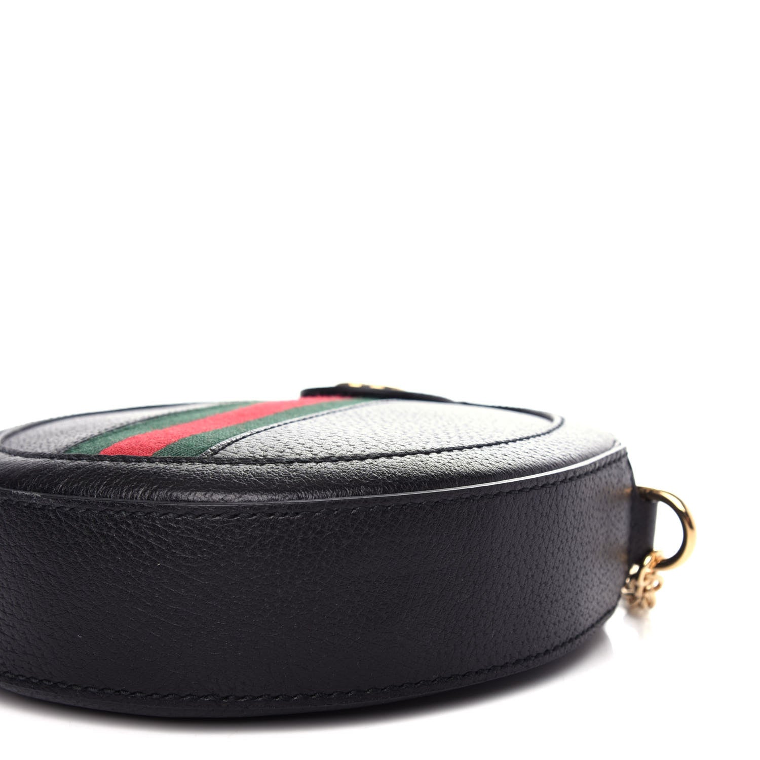Gucci Grained Calfskin Web Mini Ophidia Round Shoulder Bag Black 9 of 10