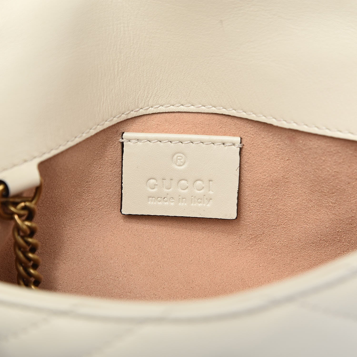 Gucci Calfskin Matelasse Super Mini GG Marmont Shoulder Bag White 6 of 12