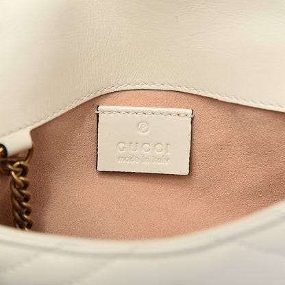 Gucci Calfskin Matelasse Super Mini GG Marmont Shoulder Bag White 6 of 12