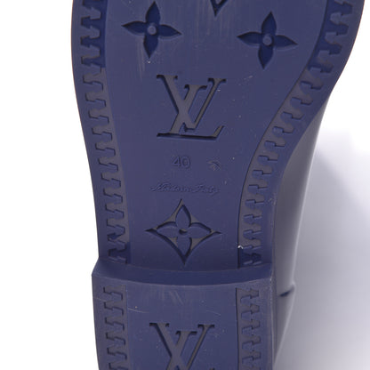 Louis Vuitton Rubber Embossed Monogram Drops High Rain Boots 40 Blue 8 of 8