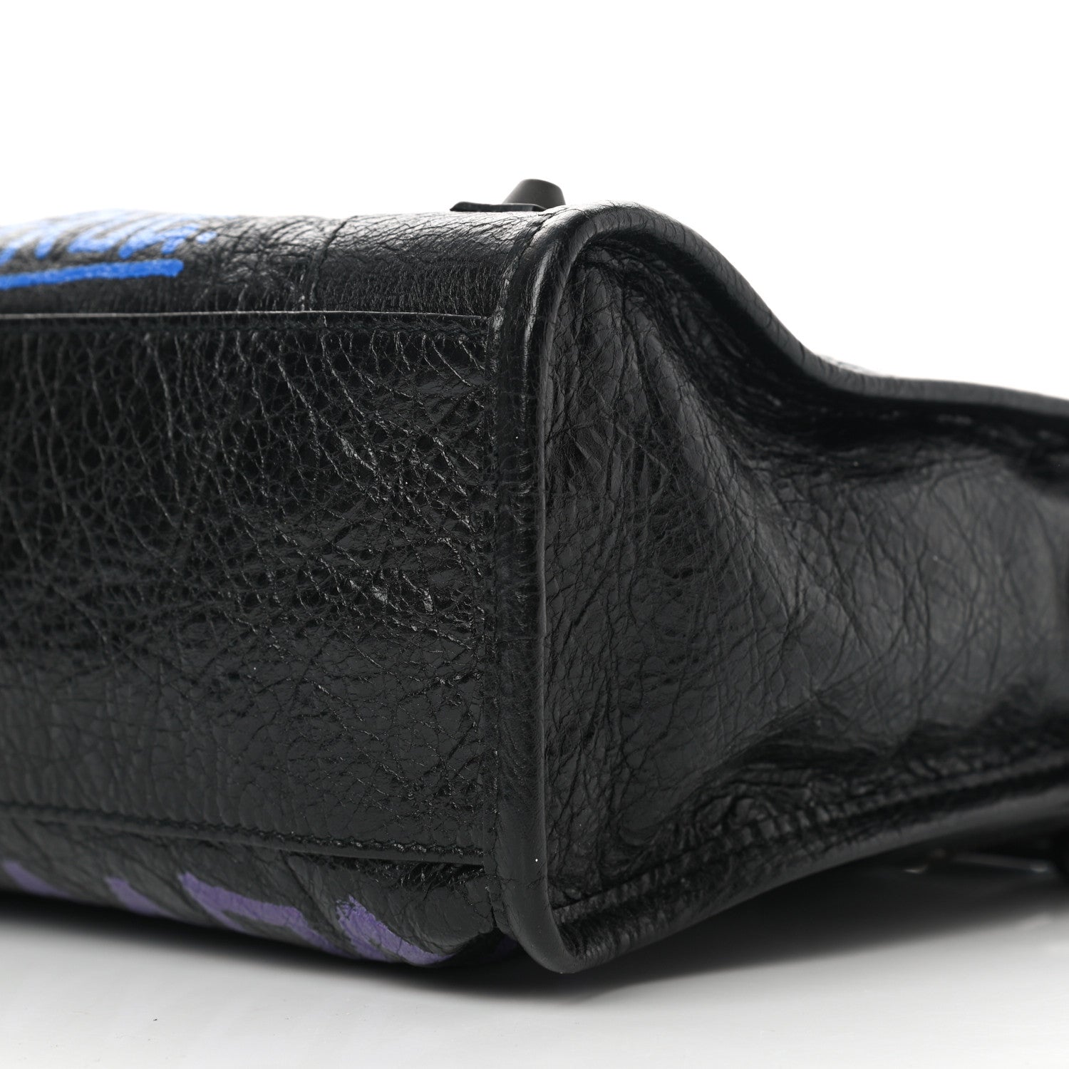 Balenciaga Agneau Arena Graffiti All Over Classic Hardware S City Black Bleu Violet 10 of 10