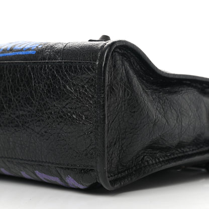 Balenciaga Agneau Arena Graffiti All Over Classic Hardware S City Black Bleu Violet 10 of 10