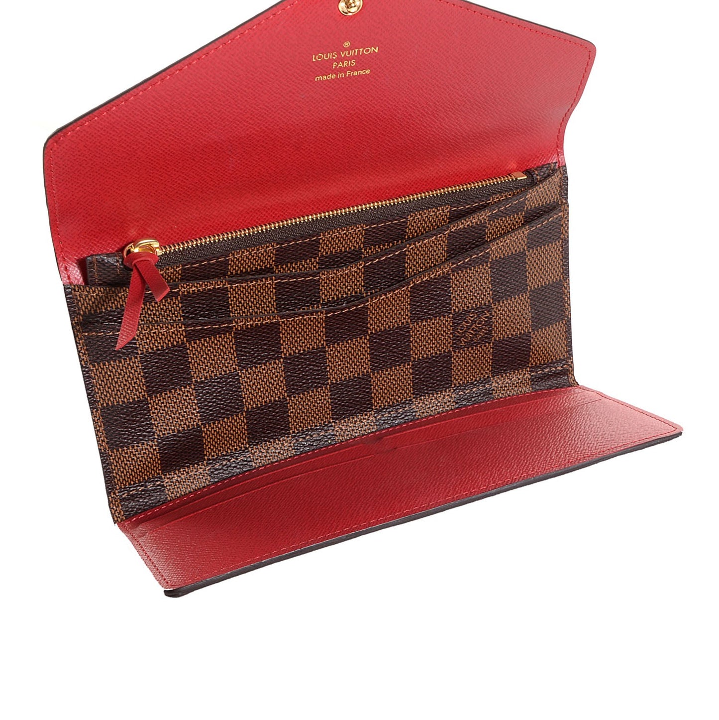 Damier Ebene Josephine Wallet Red