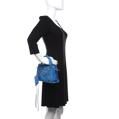 Balenciaga Chevre Gold Metallic Edge Hardware Mini City Bleu Ceylon 3 of 11