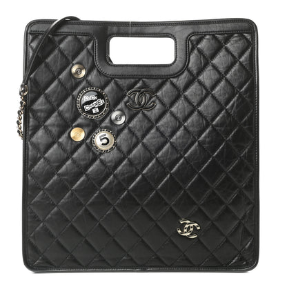 Chanel Aged Calfskin Medium Charm Shopping Bag Black 1 of 10