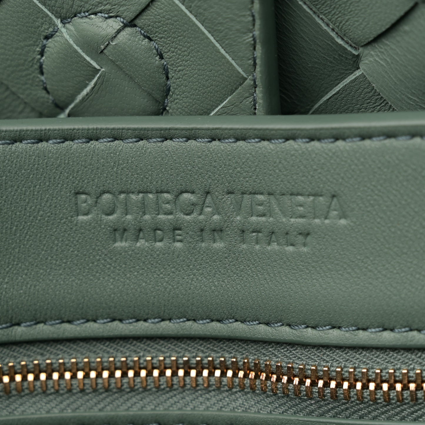 Nappa Intrecciato Medium Andiamo Shoulder Bag Aloe
