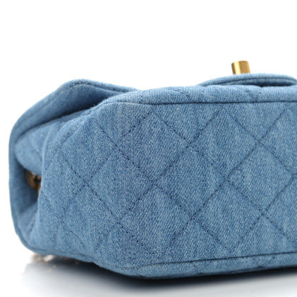 Chanel Denim Quilted Mini Pearl Crush Flap Blue 8 of 9