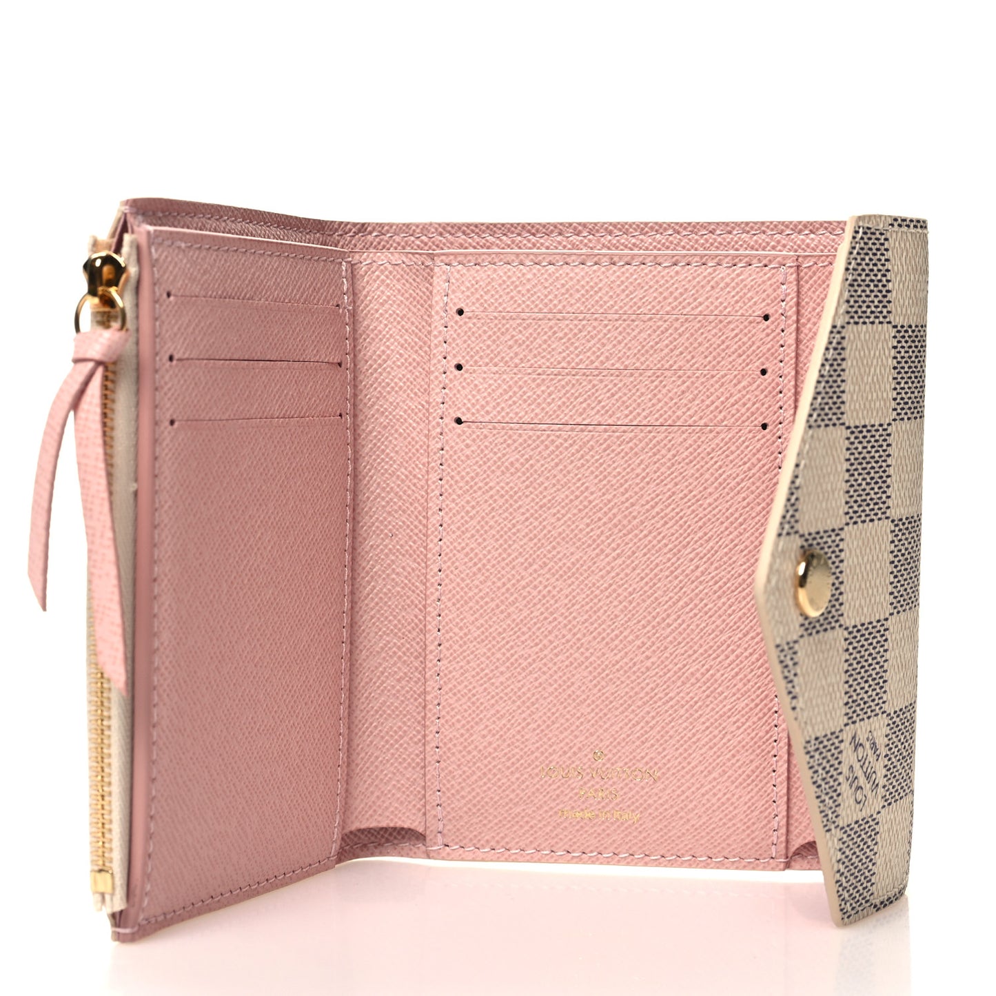 Damier Azur Victorine Wallet Rose Ballerine