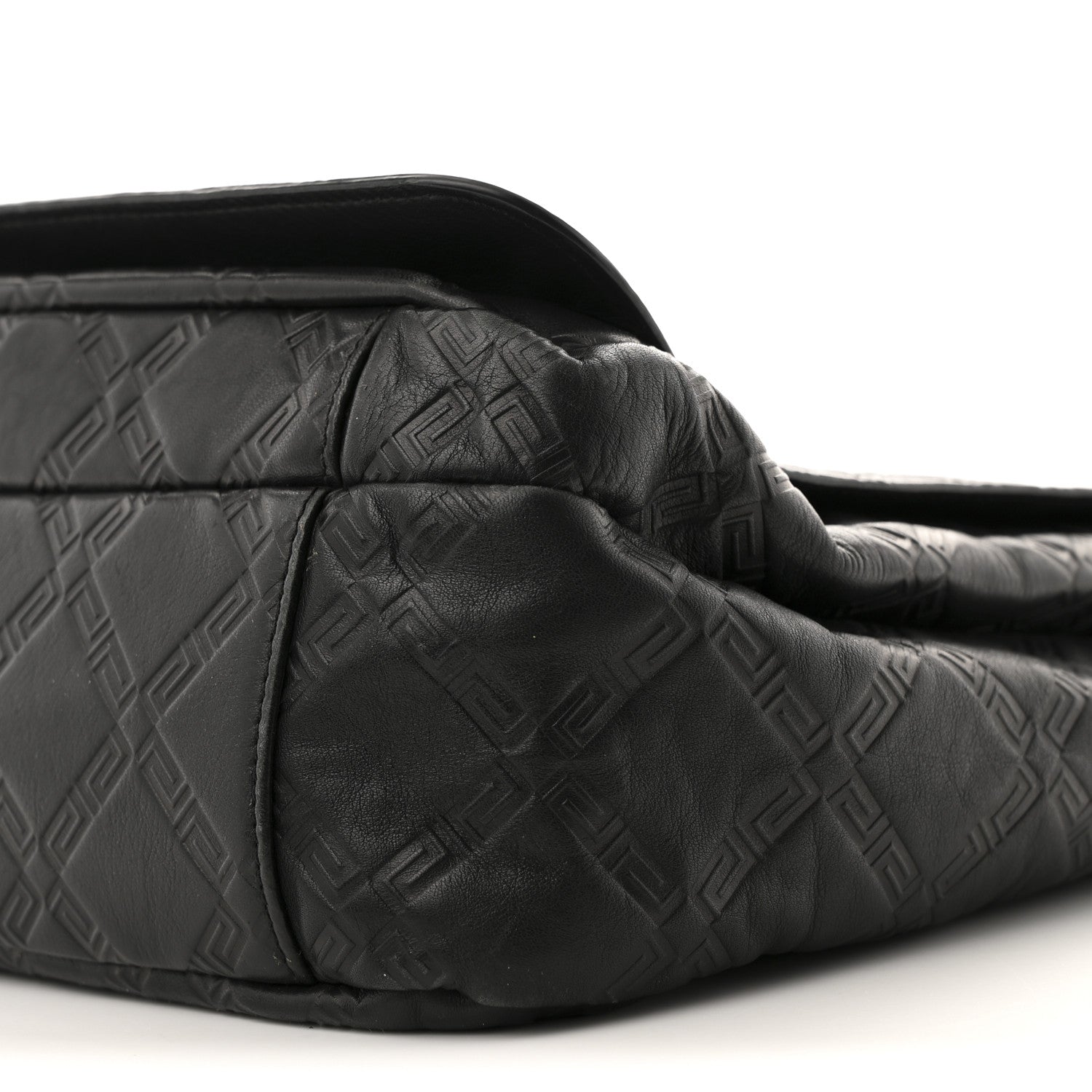 Versace Calfskin Embossed Medusa Messenger Bag Black 10 of 13